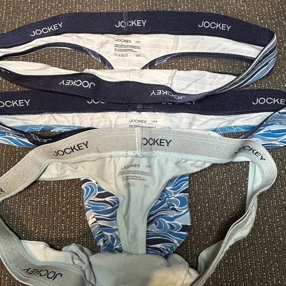 Jockey Blue and White Briefs Soft Cotton Blend - Picture 3 of 5